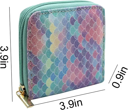 Vista 7 de Carteras cortas pequeñas para mujer, con cremallera para niñas y adolescentes