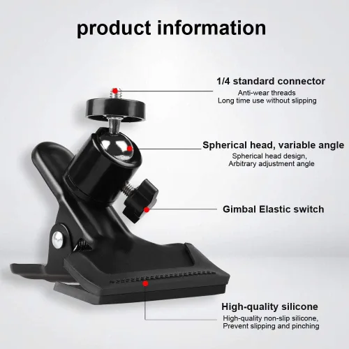 Vista 8 de Mr.Power Soporte para guitarra y bajo con auriculares para transmisión en vivo, clip compatible con iPhone, compatible con teléfonos inteligentes