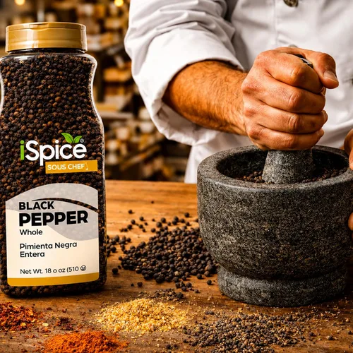 Vista 9 de iSpice Pimienta negra entera 18 onzas Tamaño al por mayor Especia gourmet Kosher