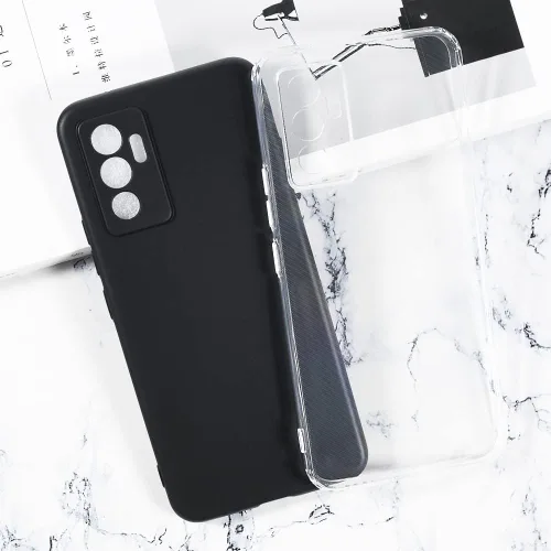Vista 2 de Paquete de 2 fundas de TPU para Vivo V23E 5G - transparente+negro Negro (Clear+Black)