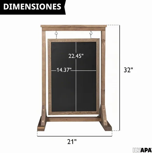 Vista 2 de Ilyapa Barnwood - Letrero de doble cara para acera Barnwood Marrón