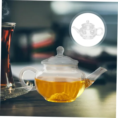 Vista 2 de CALLARON Tea Party - Tetera de vidrio para sala de té, tetera portátil con infusor