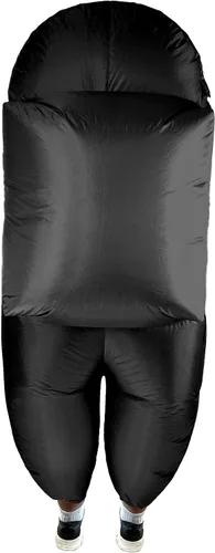 Vista 3 de STUDIO HALLOWEEN Amongst Us Blue Imposter Sus Crewmate Killer Inflable Infantil Adolescente, Negro, Negro