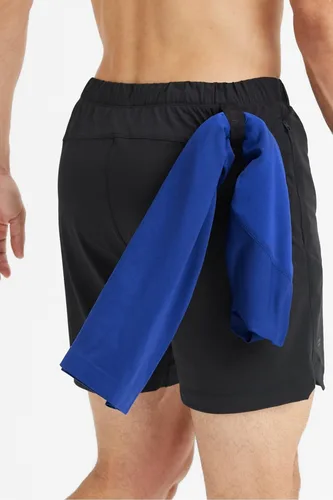 Vista 5 de Fabletics The One Short para hombre (forrado), entrenamiento, natación, ligero, de secado rápido, bolsillo con cremallera