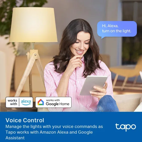 Vista 3 de Tapo TP-Link - Bombillas inteligentes, 800 lúmenes (equivalente a 60 W), bombilla LED blanca cálida suave de 2700 K, regulable, compatible con Alexa