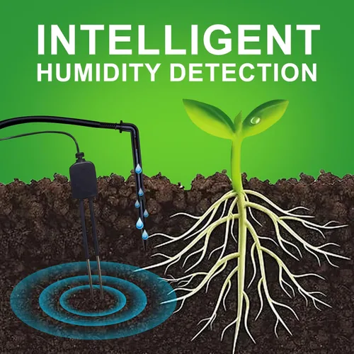 Vista 5 de Kit de riego por goteo, sistema de riego de plantas de interior, riego automático para plantas, sensor de humedad de plantas, temporizador y sistema