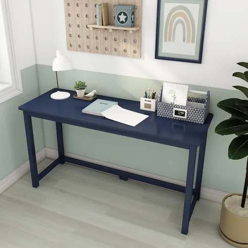 Vista 12 de Max & Lily Escritorio de madera maciza, 40 pulgadas, azul