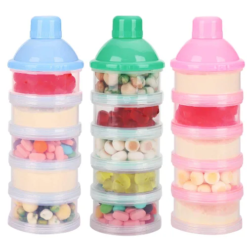 Vista 4 de Accmor dosificadores de leche en polvo para bebés, antiderrames, inteligentes, apilables, contenedor de almacenamiento para viaje, sin bisfenol A, 5