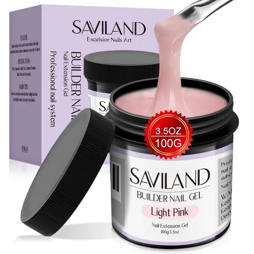 Vista 10 de SAVILAND Gel de Uñas LED y UV Constructor - 100 G de Gran Capacidad Gel Claro Duro para Uñas, Kit de Fortalecimiento de Extensión de Uñas A - Gel
