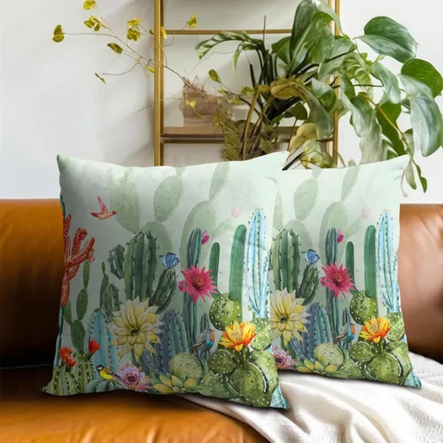 Vista 88 de Giwawa Juego de 2 fundas de almohada decorativas con diseño floral de girasol de 16 x 16 pulgadas, fundas de cojín decorativas para el hogar, sofá