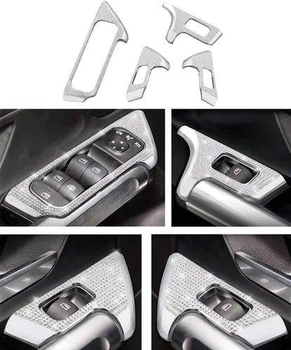 Vista 19 de Accesorios brillantes para Mercedes Benz 2019-2024 Clase A B CLA GLA GLB apliques de diamantes de imitación