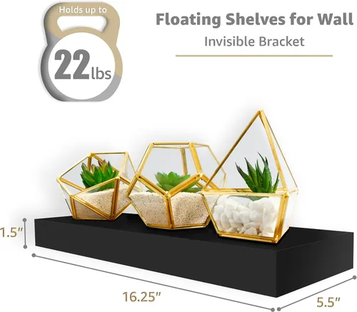 Vista 3 de Sorbus Estantes flotantes para pared, estante flotante de 16 pulgadas para cocina, dormitorio, sala de estar, baño, hogar y decoración de pared