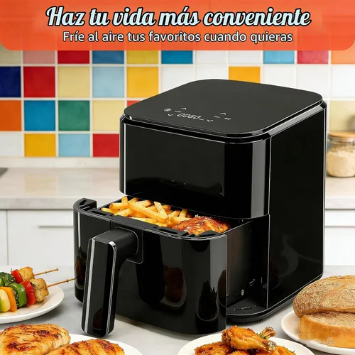 Vista 2 de HealSmart Freidora de aire compacta de 3.17 cuartos de galón, freidora digital pequeña 8 en 1 con 400 °F, cesta antiadherente apta para Negro-3.17 Qt