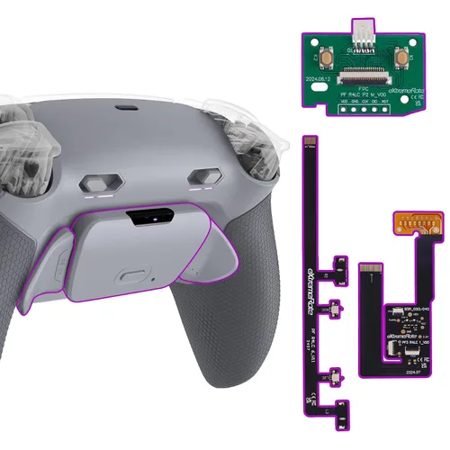 Vista 14 de eXtremeRate RISE Plus MAX Back Paddles Kit with Clicky Trigger Stops & Rubberized Grip for PS5 Controller BDM-030 040 050, Remappable Back Buttons