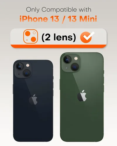 Vista 2 de TOCOL Protector de lente de cámara para iPhone 13 / iPhone 13 Mini vidrio templado HD individual resistente a los arañazos, accesorios compatibles