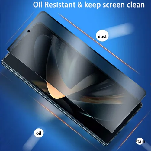Vista 5 de 2 piezas de vidrio templado mate de privacidad para Samsung Galaxy Z Fold 3 5G, 2 protectores de pantalla frontal (exterior), color negro