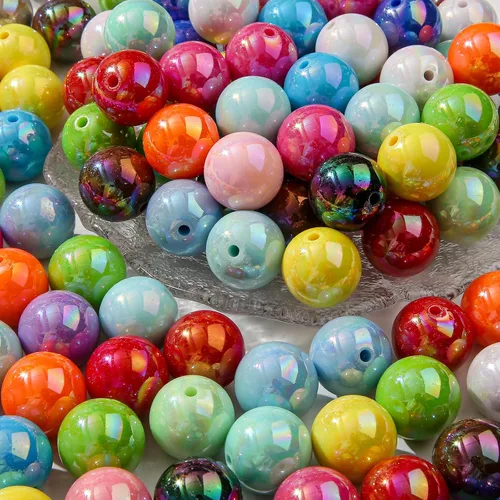 Vista 12 de 60 piezas de cuentas acrílicas agrietadas de 20 mm cuentas gruesas de chicle colores cuentas para bolígrafos para hacer joyas pulseras collares