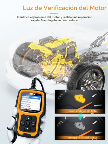 Vista 3 de ANCEL AD410 Escáner OBD2 Mejorado, Lector de Códigos de Vehículo para Luz de Check Engine, Escáner Automotriz OBD II para Diagnóstico de Fallas