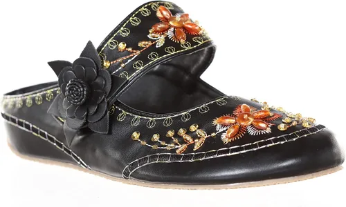 Vista 4 de Zapatos Mary Jane florales con cuentas para mujer