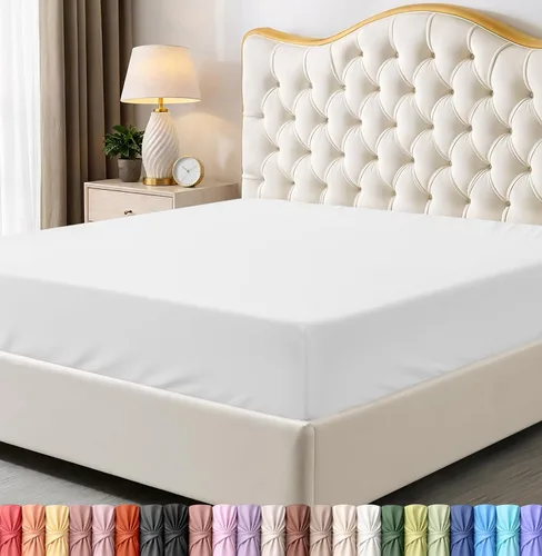 Vista 8 de Utopia Bedding - Paquete a granel de 2 sábanas bajeras ajustadas de microfibra cepillada suave con bolsillos profundos, resistentes al encogimiento