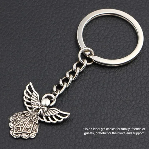 Vista 6 de TOPINCN 50Pcs Angel Pendant Keychain, Vintage Angel Charm Keychain Zinc Alloy Auspicious Meaning Guardian Angel Keyfor Women Girls Baby Baptism