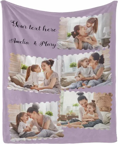 Vista 16 de InterestPrint Manta personalizada con texto y fotos, collage, regalo personalizado para cumpleaños, aniversario, boda, regalo personalizado