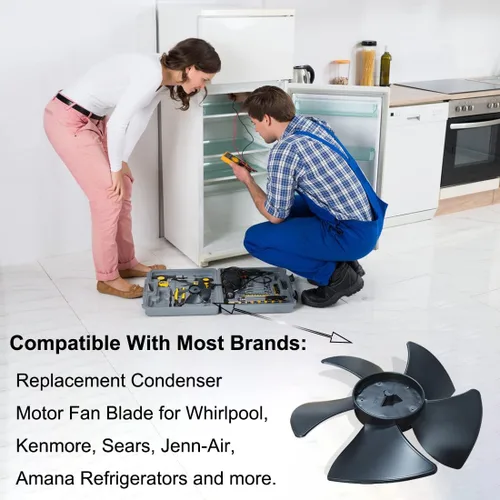 Vista 6 de Hoja del ventilador del motor del condensador del refrigerador W10156818 para Whirlpool Kenmore Sears Jenn-Air Amana Reemplazar AP4323896 1454592