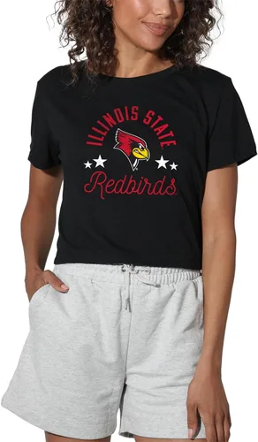 Vista 103 de Colección oficial de camisetas con diseño de mascota desgastada para mujer, color negro Grizzlies del estado de Adams