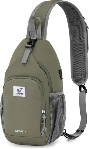 Vista 9 de SKYSPER - Mochila cruzada con bloqueo RFID, mochila de bandolera, mochila para el hombro y el pecho, mochila de viaje y senderismo, para mujeres