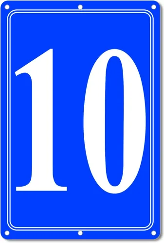 Vista 45 de Premium Aluminum Number Signs, Metal 12" X 8" Blue Numbered Sign Outdoor for Parking Lots, Floor, Dock, Court, Aisle, Field, High Visibility, No