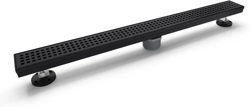 Vista 13 de Desagüe lineal de ducha de 12 pulgadas con rejilla extraíble, desagüe de ducha negro mate con accesorios, certificado CUPC rectángulo de drenaje