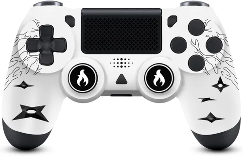 Vista 2 de FTFVaska - Controlador PS-4 inalámbrico controlador Bluetooth PS4 Gamepad compatible con PS-4SlimPro mandos a distancia PS4 ojo blanco
