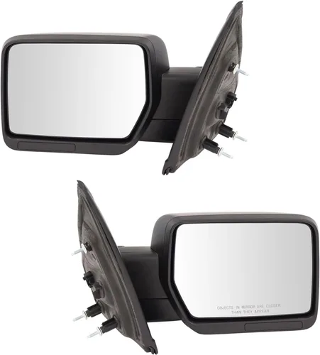 Vista 150 de TRQ Conjunto de 2 piezas de espejo lateral para conductor y pasajero, ajuste eléctrico, sin calefacción, sin memoria, color negro, compatible