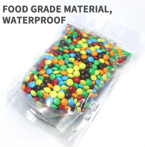 Vista 3 de 100 piezas de bolsas resellables, bolsas de pie transparentes de 3.9x5.9 pulgadas, bolsas de almacenamiento de alimentos con cierre de cremallera