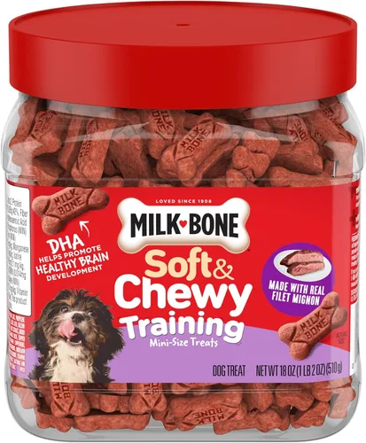 Vista 16 de Milk-Bone Golosinas suaves y masticables Mini para perros, pollo, 18 onzas Hechas con pechuga de pollo real