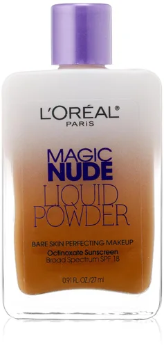 Vista 4 de L 'Oreal Paris Magic Nude Liquid Powder Bare Skin Perfecting SPF 18 de maquillaje, 0,91 onza, Marfil claro