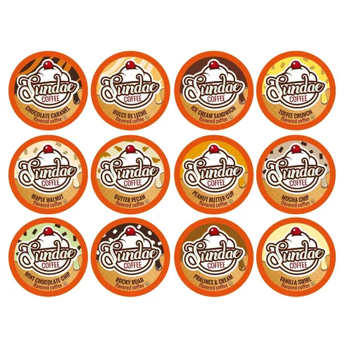Vista 3 de Sundae - Cápsulas de café con sabor a helado, compatibles con cafetera Keurig K-Cup 2.0, 48 unidades (paquete variado)