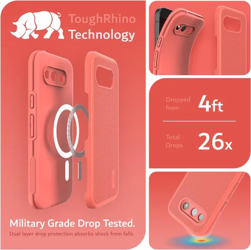 Vista 2 de TUDIA Funda protectora para Google Pixel 10a (2026) – [compatible con Magsafe] [MergeGrip] de doble capa delgada [grado militar] a prueba de golpes
