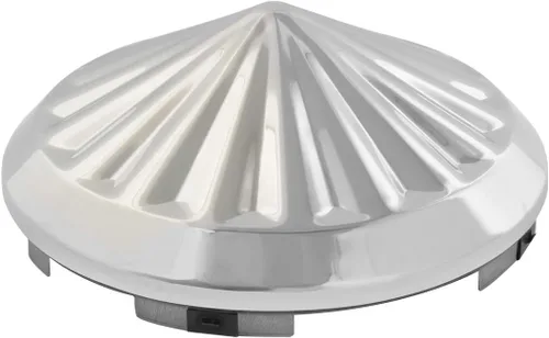 Vista 2 de Grand General 10742 - Tapa de cubo de cono delantero cromado con borde de 1 pulgada y 4 muescas pares