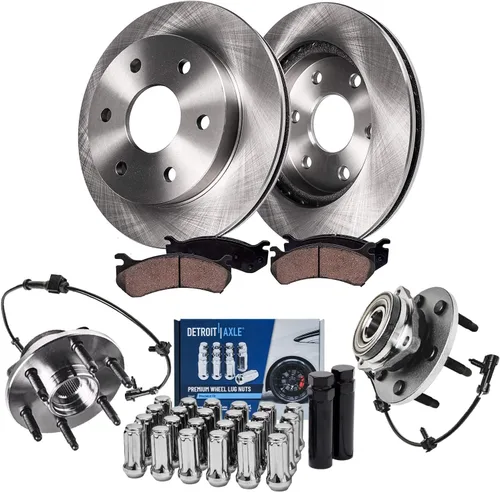 Vista 81 de Detroit Axle - Rotores de freno para Nissan NV2500 NV3500 NV1500 NV1500 2012-2021, repuesto de rotores de freno de disco: rotor delantero de 14.17