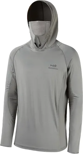 Vista 18 de Bassdash UPF 50+ Camisa de pesca de manga larga para hombre con máscara y pasamontañas UV para el cuello Verde Aqua