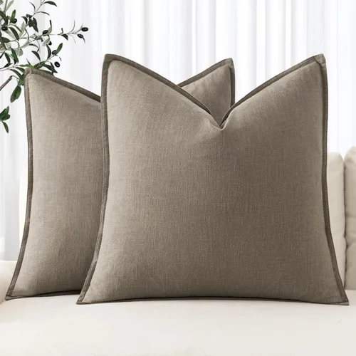 Vista 50 de MIULEE - Juego de 2 fundas de almohada decorativas de lino, estilo bohemio, rústico, neutral, para sofá, cama, 16 x 16 pulgadas, color marrón
