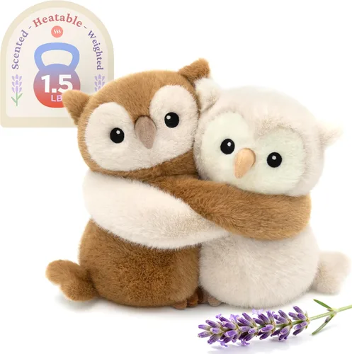 Vista 10 de IKASA Dúo de animales de peluche de vaca y caballo para microondas, calentable y refrigerable de 1.5 libras con aroma a lavanda con peso, 2 piezas