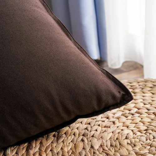 Vista 137 de Jeanerlor Funda de almohada decorativa de lino y algodón sólido de 18 x 18 pulgadas con cremallera, funda de cojín europea, funda de almohada
