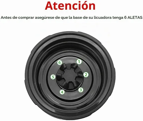 Vista 4 de Conjunto de cuchilla extractor de 6 aletas para Ninja de 16 onzas, compatible con Nurti Ninja BL660 BL663 BL663CO BL665Q BL770 BL770A BL771 BL771C