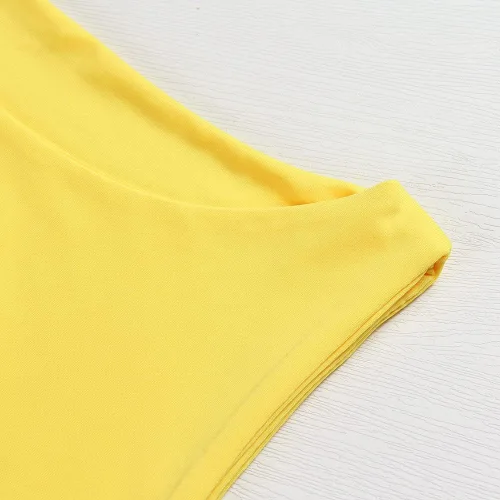 Vista 2 de Artfish Camiseta corta sin mangas para mujer, cuello alto, elástica, ajustada, básica, sin mangas