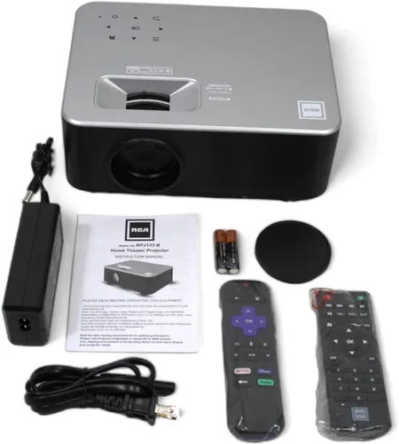 Vista 9 de RCA RPJ133 1080P, tamaño de imagen de 30 a 150 pulgadas, Bluetooth integrado, HDMI, USB, control remoto, control de voz, interior, exterior