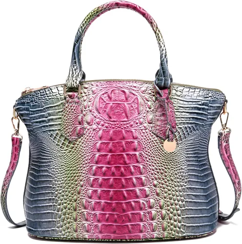 Vista 8 de Makcr Joacbv Bolso Satchel para Mujer Bolso Bandolera Largo Elegante Bolso Tote Asa Superior Cuero Vegano Bolsos de Mano para Damas Patrón en Relieve