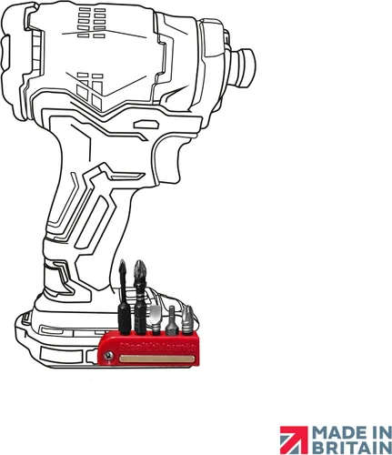 Vista 2 de StealthMounts Soporte magnético para puntas Craftsman (paquete de 2) - Rojo Fabricado en Reino Unido