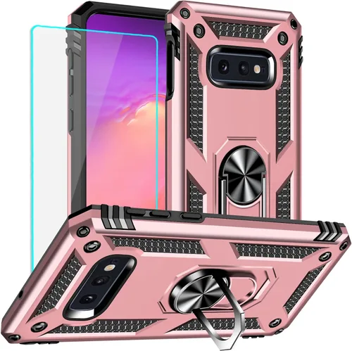 Vista 14 de Funda para Samsung Galaxy S10e: Galaxy S10e con protector de pantalla - Fundas protectoras de grado militar con soporte de anillo de dedo